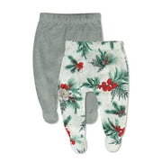 Honest Baby Clothing Organic Cotton Boy/Girl Footed Harem Pants, 2-Pack, Preemie-9 Months